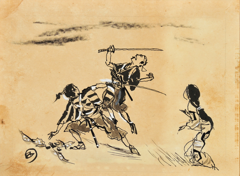 希少「菊」デッサン 木村荘八 落款 日付有 肉筆 世界に1枚です - 絵画
